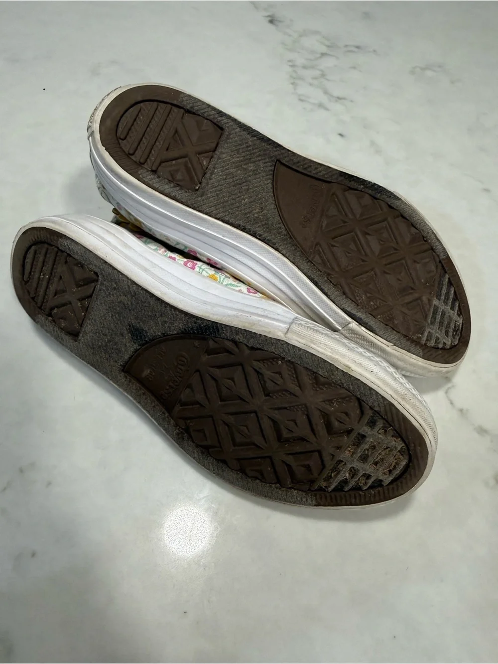 Converse Kids Floral High-Top Sneakers - White with Pink, Yellow & Green Accents